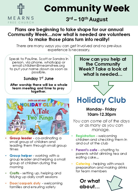 Community Week Volunteers info